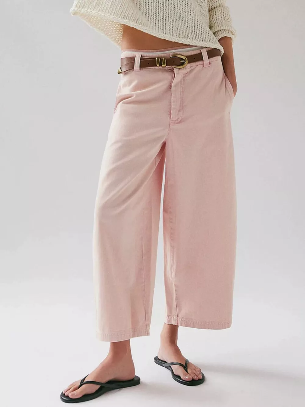 Christmas Outfit Wide-Leg Cropped Jeans, image 5
