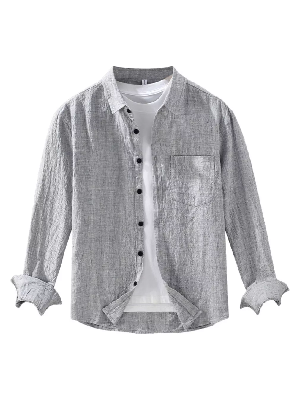 Men's Plus Size Button Up Long Sleeve Shirt, image 4