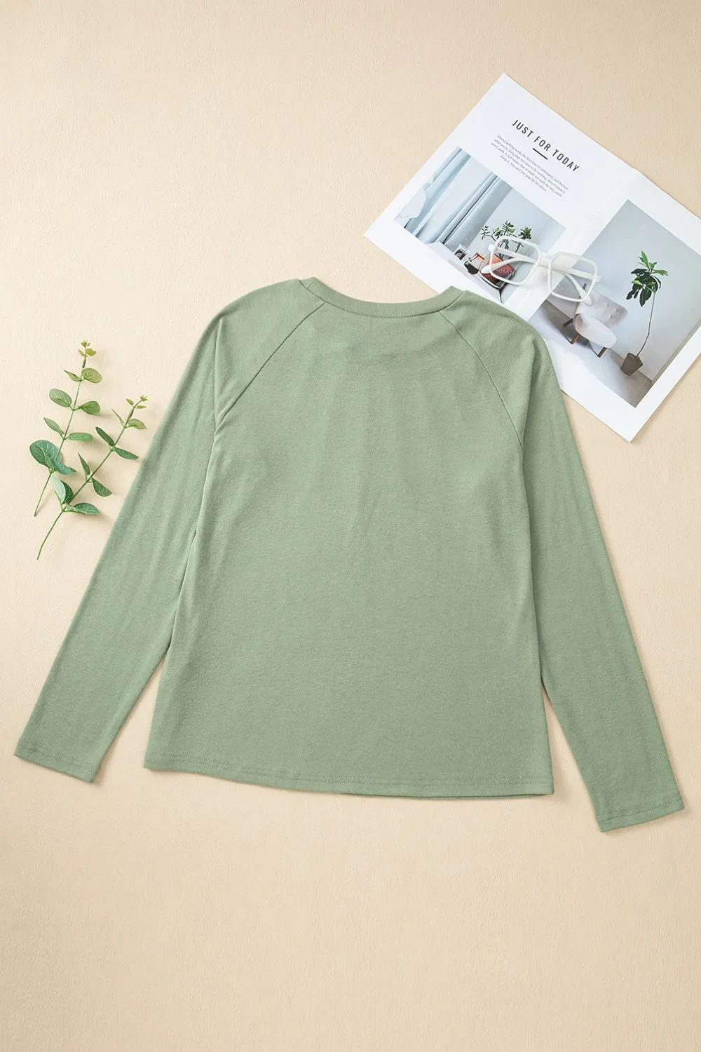 Texture Round Neck Long Sleeve T-Shirt, image 19