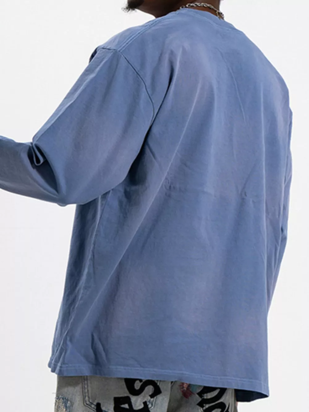 Men's Washed Long Sleeve Cotton T-Shirt, image 3