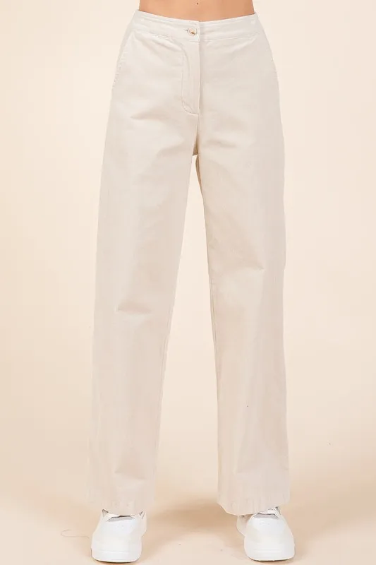 Corduroy Back Elastic Waist Pants, image 2