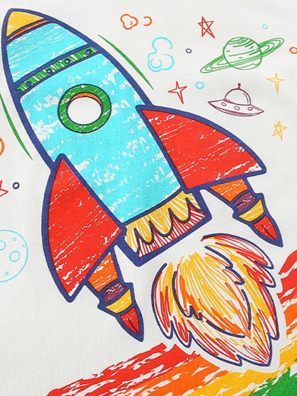 Children's Rocket Rainbow Graphic Short Sleeve T-Shirt, image 4