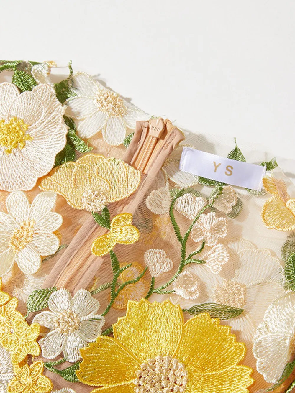 Floral Embroidered Mesh Long Sleeve Midi Dress, image 26