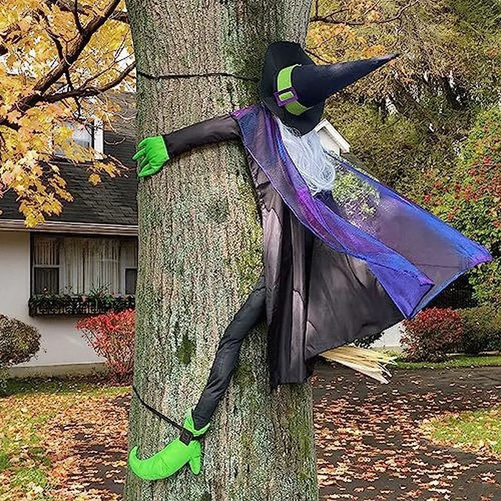 Crashing Witch Tree Hugger Halloween Decorative Ornament, image 3