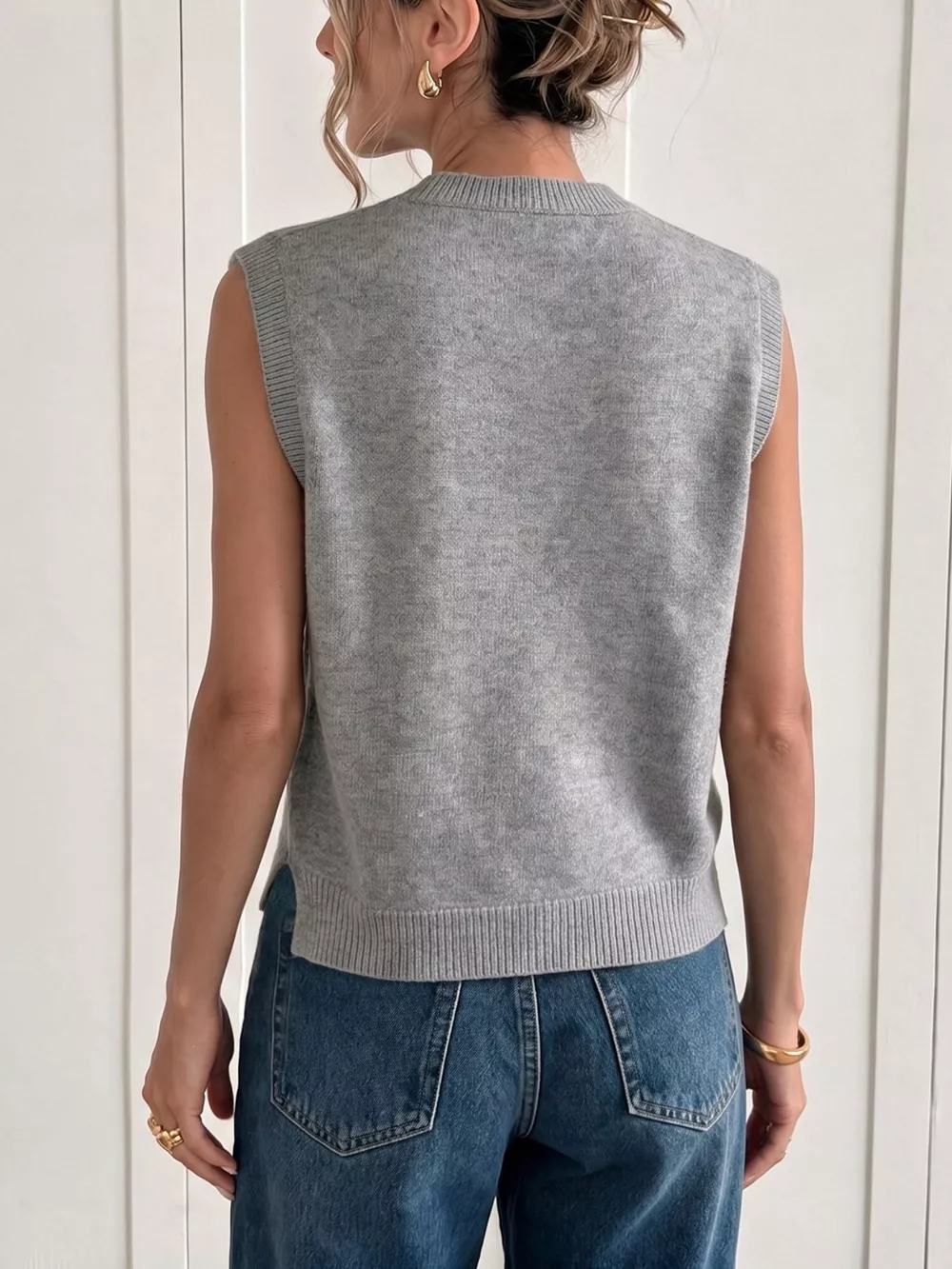 Bow-Detail Knit Sweater Vest, image 5