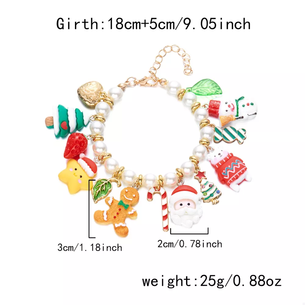 Christmas Charm Pearl Bracelet, image 8