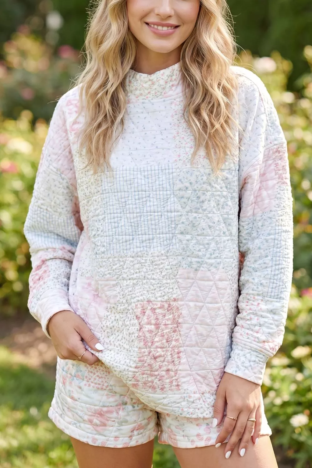 Quilted Long Sleeve Top and Shorts Set, image 5