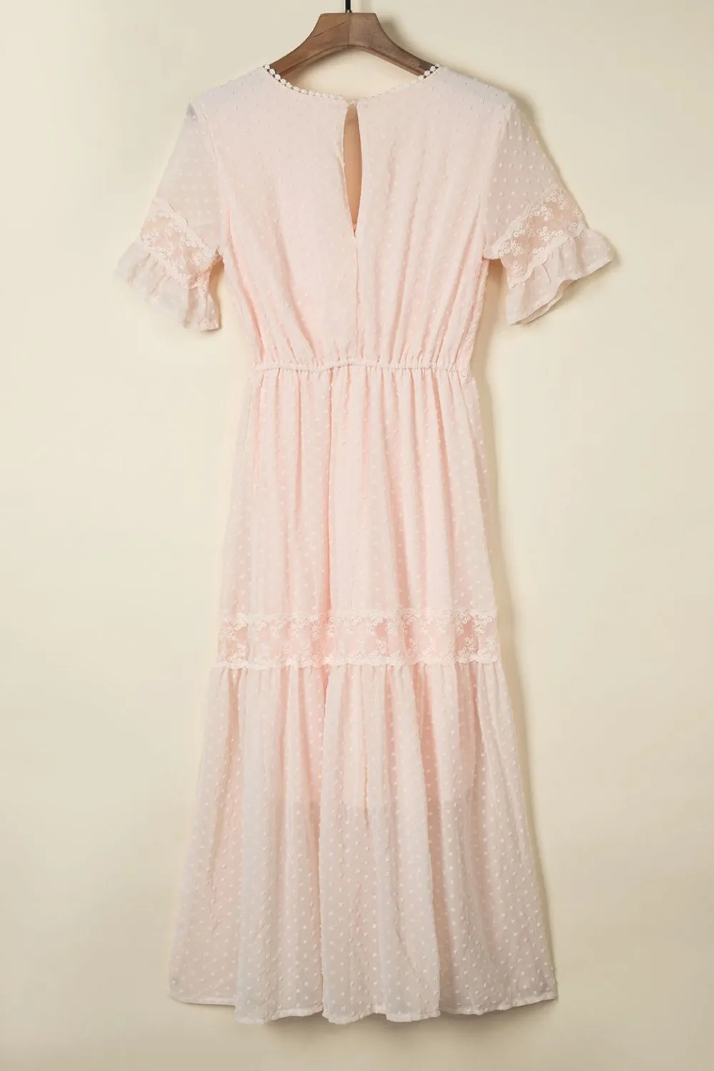 Polka Dot V-Neck Ruffle Midi Dress, image 12