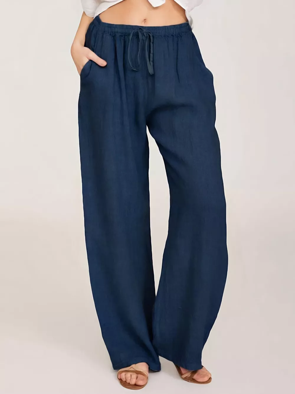 Drawstring Wide Leg Pants, image 6