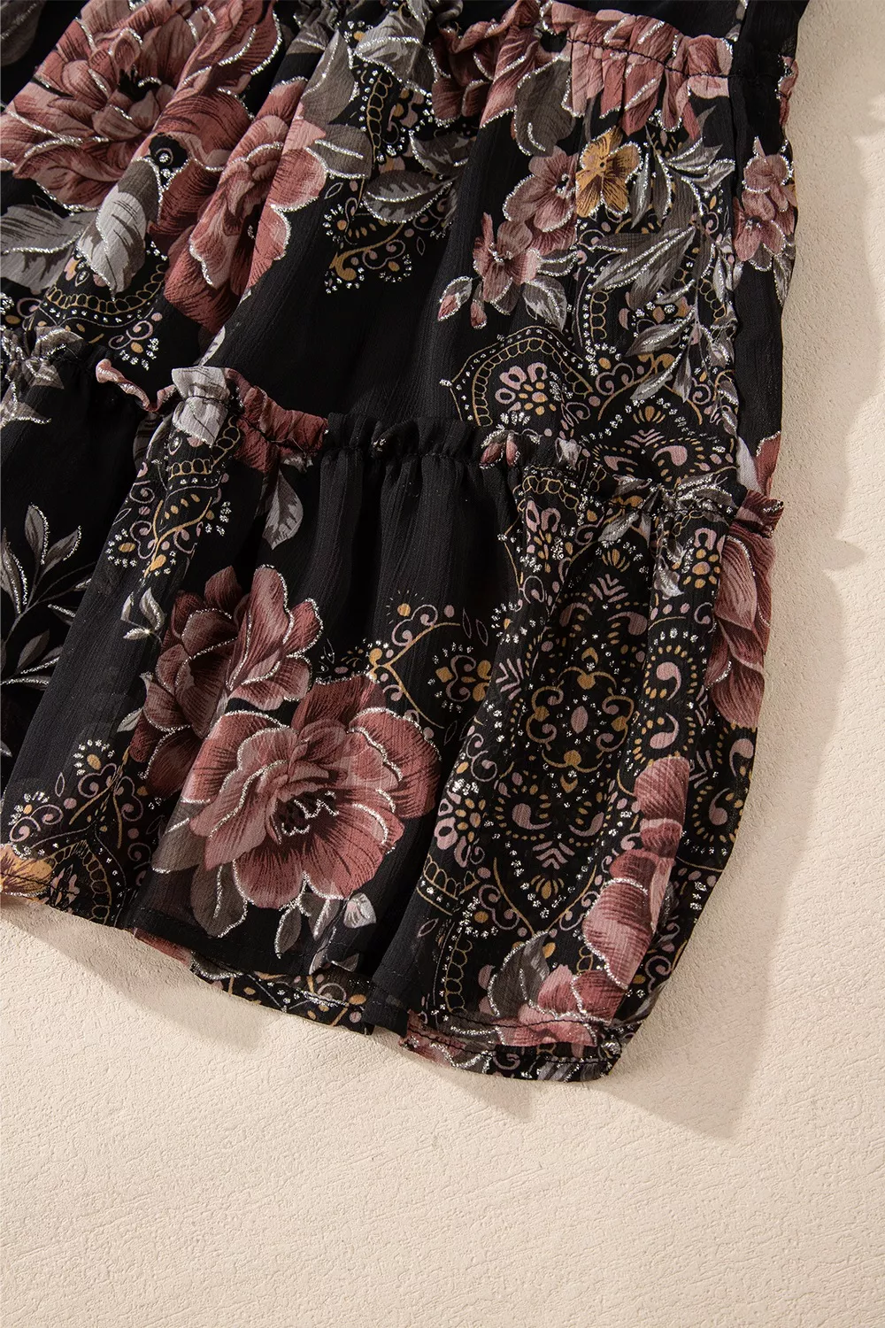 Floral Print Tie Neck Mini Dress, image 13