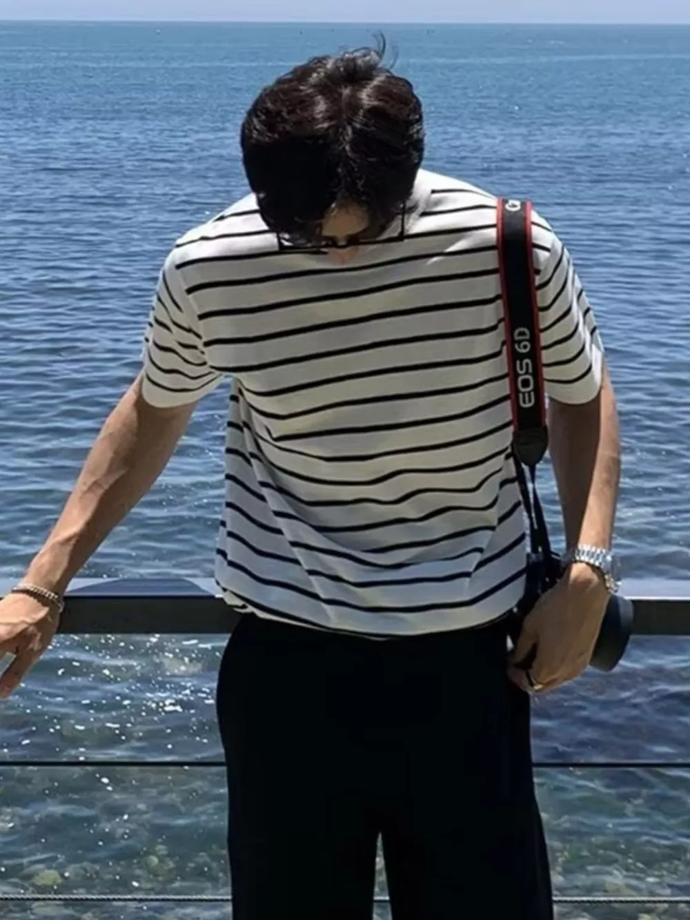 Men's Striped Round Neck Short Sleeve T-Shirt, image 3