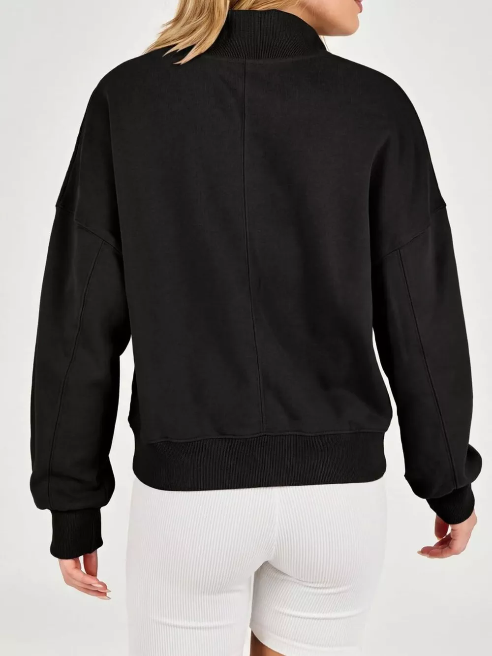 Half Snap Dropped Shoulder Sweatshirt, image 4