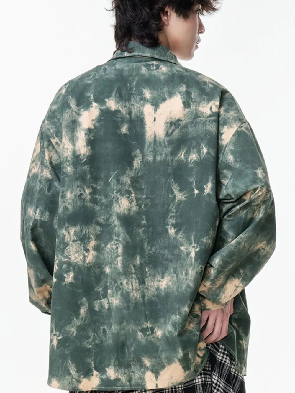 Men's Plus Size Tie-Dye Button-Up Shirt, image 9