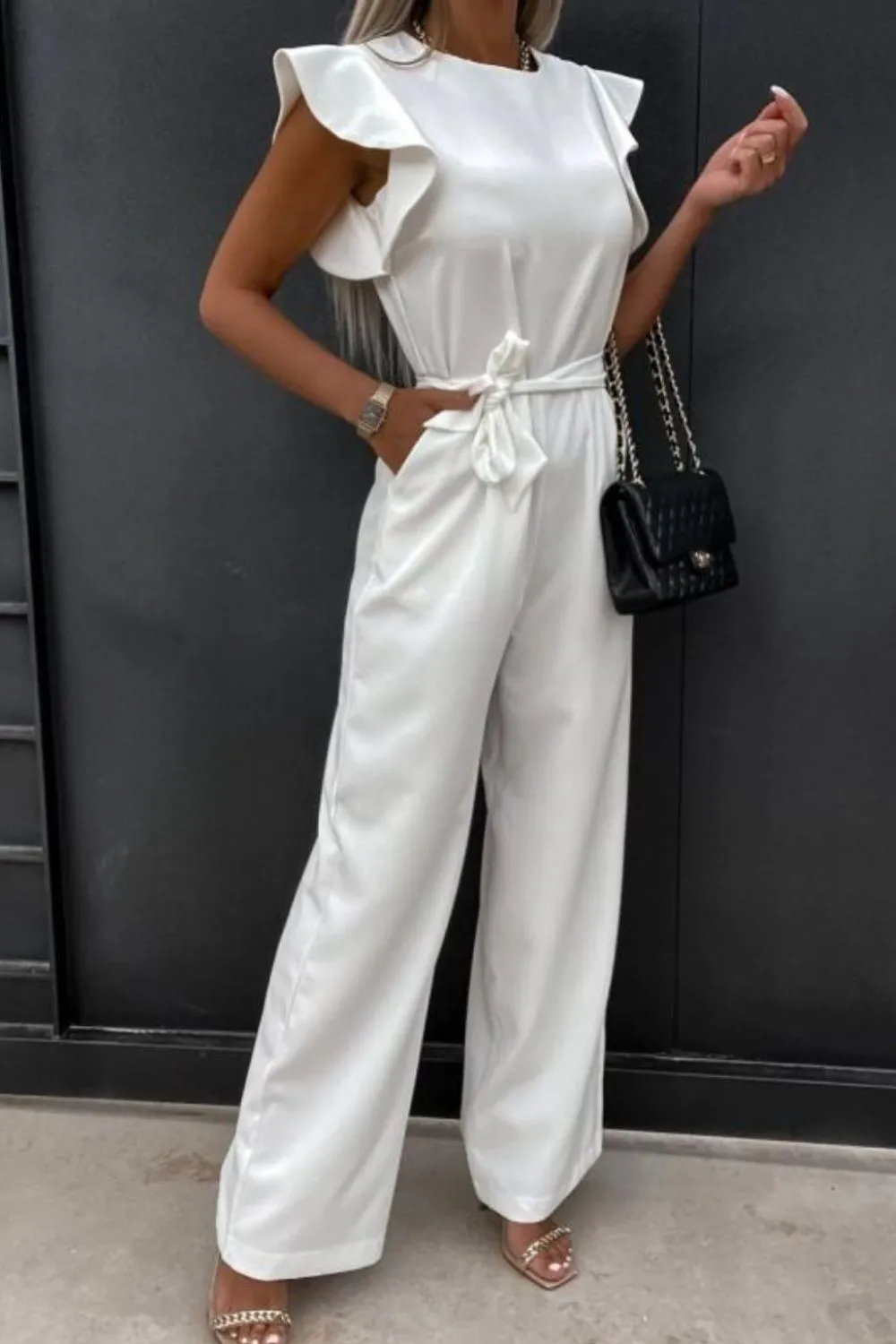Round Neck Cap Sleeve Jumpsuit, image 14