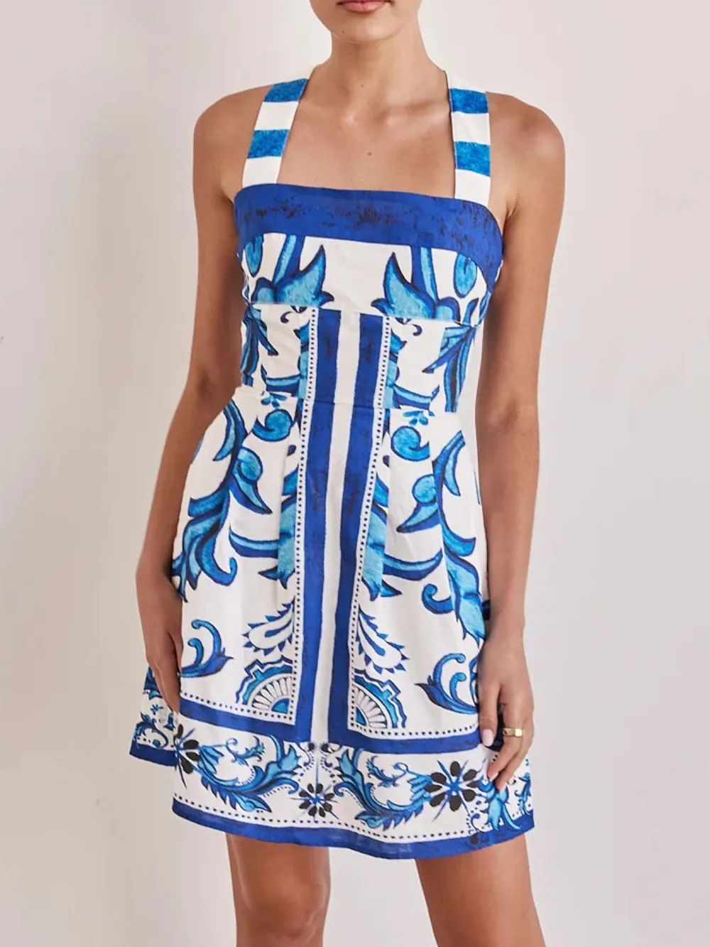 Printed Square Neck Midi Dress, image 23