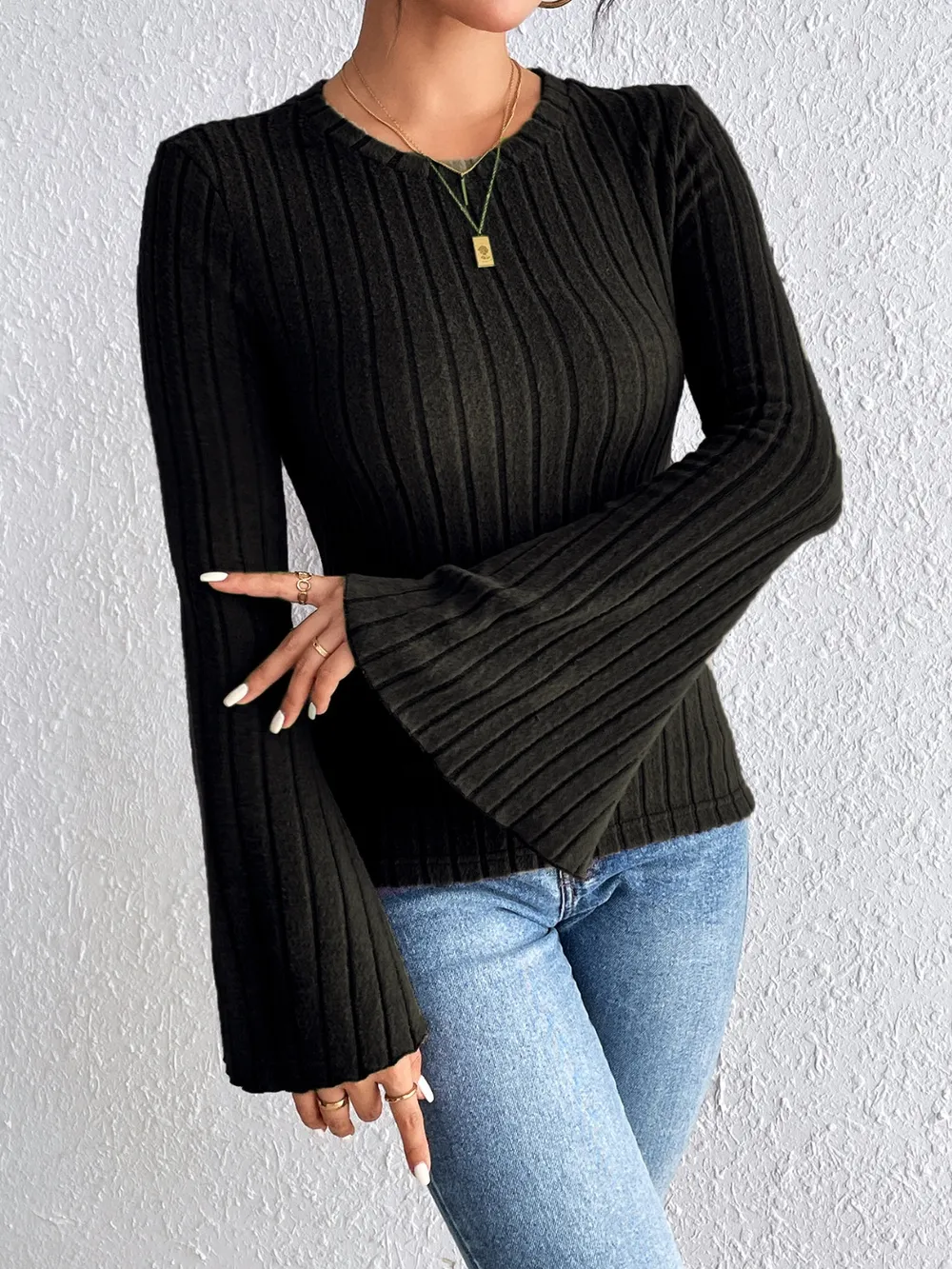 Round Neck Flare Sleeve T-Shirt, image 11