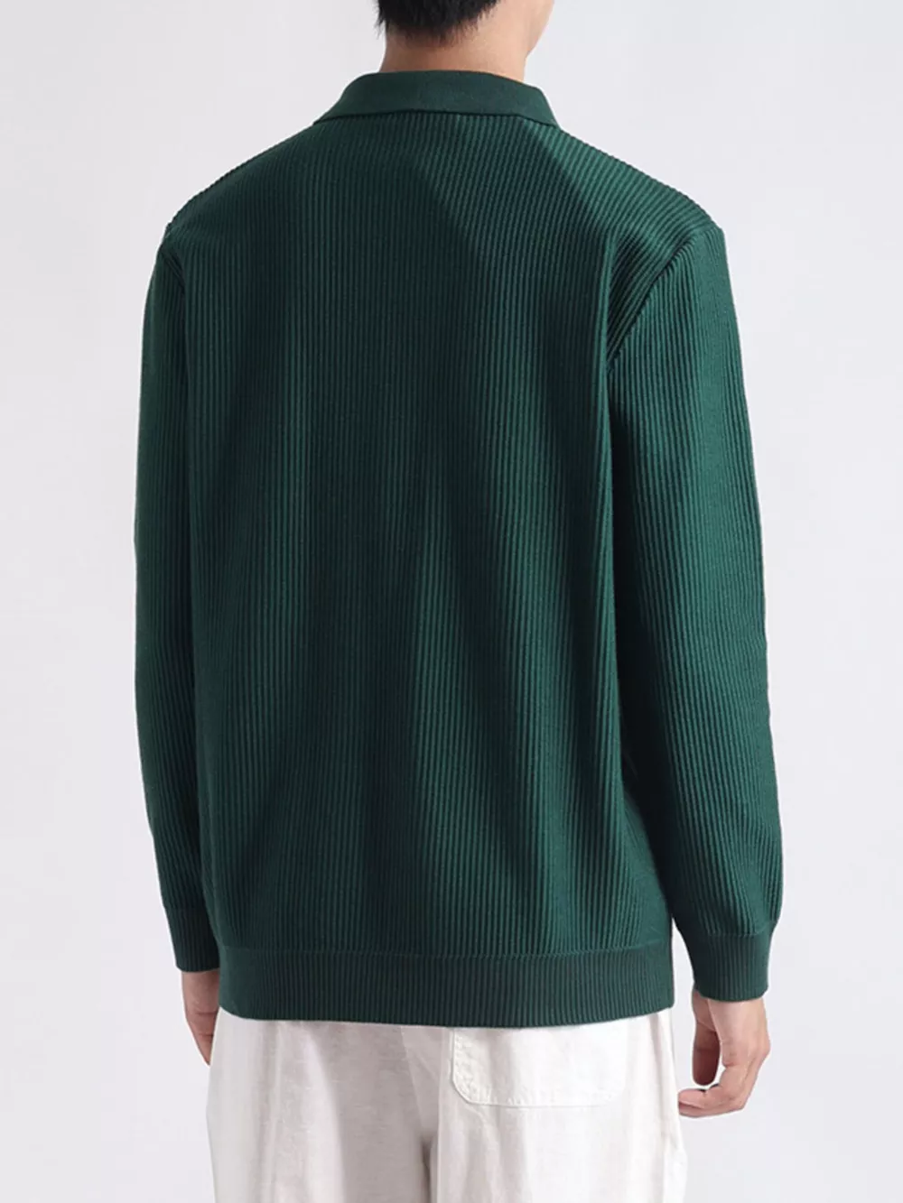 Men's Plus Size Quarter-Zip Ribbed Knit Top, image 2