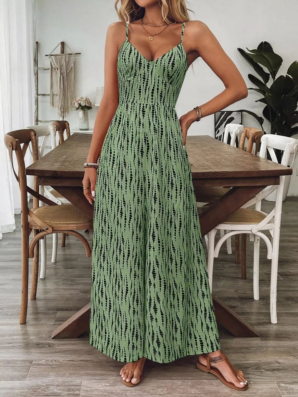 Spaghetti Strap Wide Leg Jumpsuit, image 5
