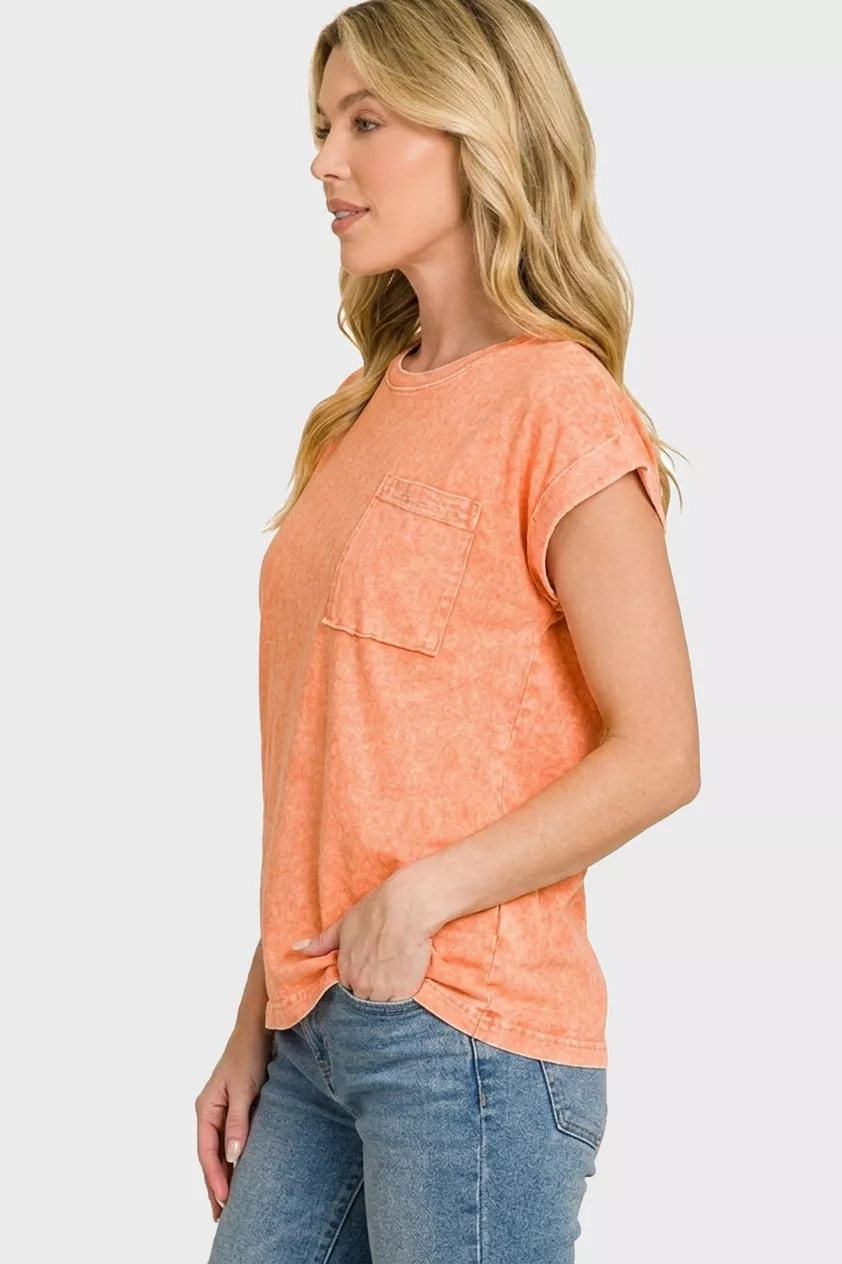 Halo Snow Washed Cuffed Short Sleeve Tee, image 2
