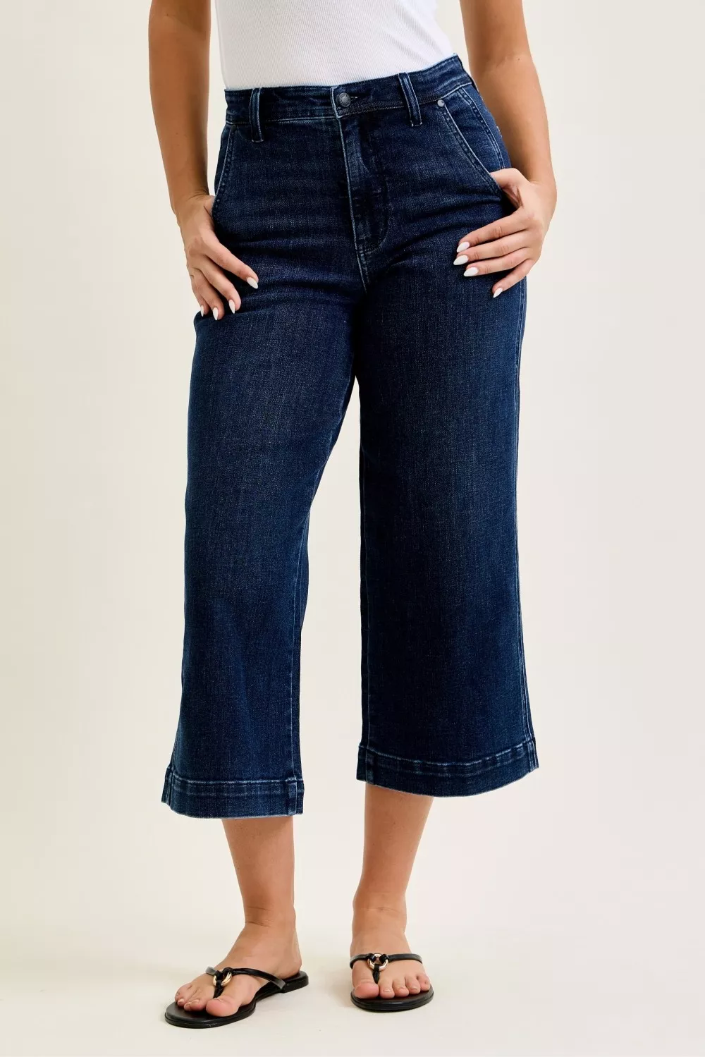 High Waist Ankle Wide Jeans, image 2