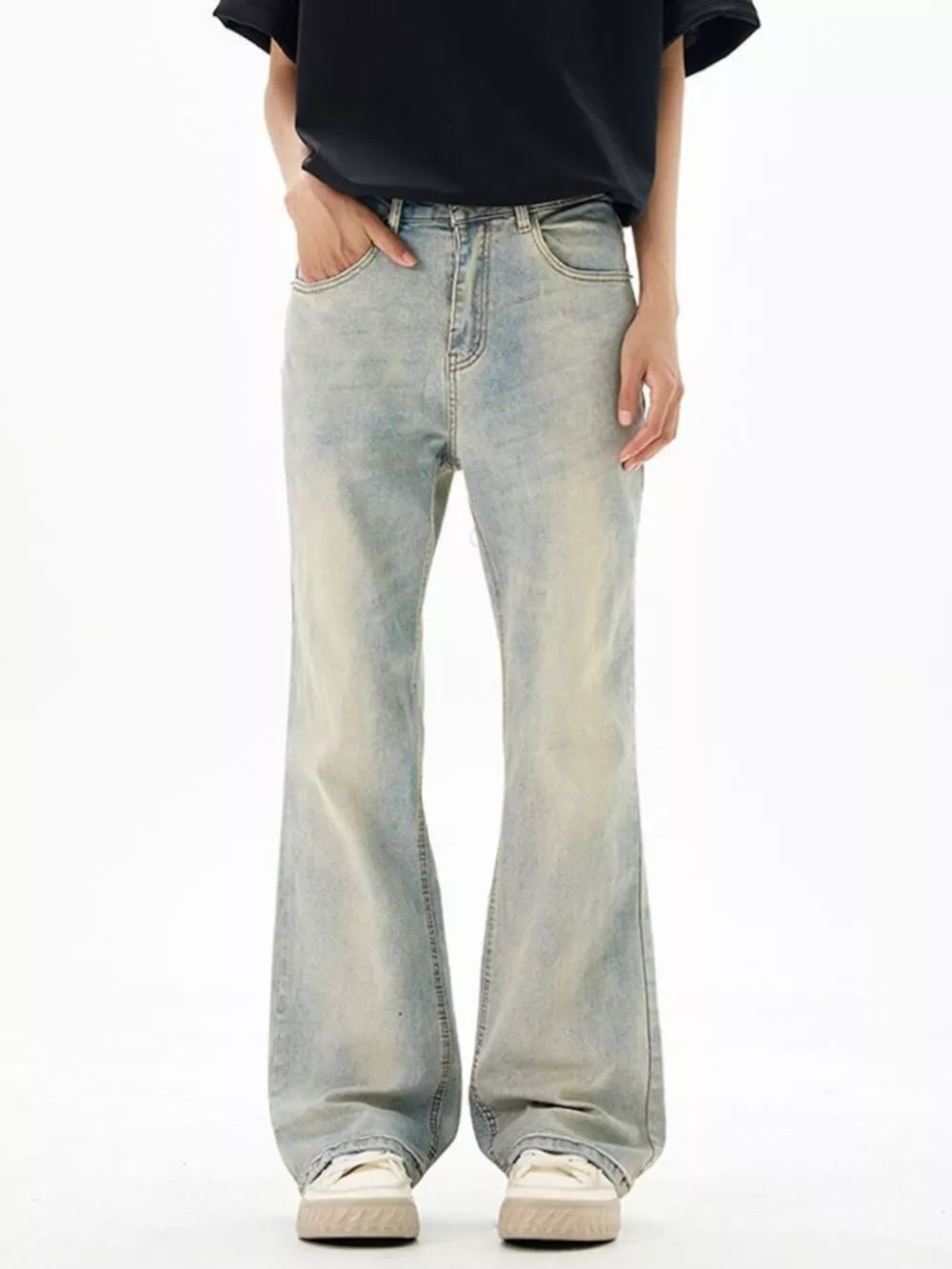 Men's Wash Flare Jeans, image 4