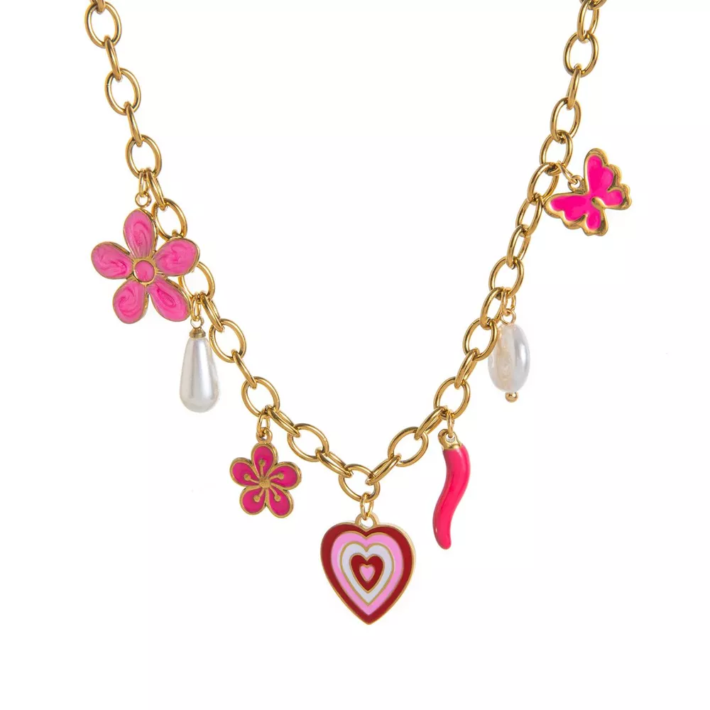 18K Gold-Plated Stainless Steel Charm Necklace, image 6