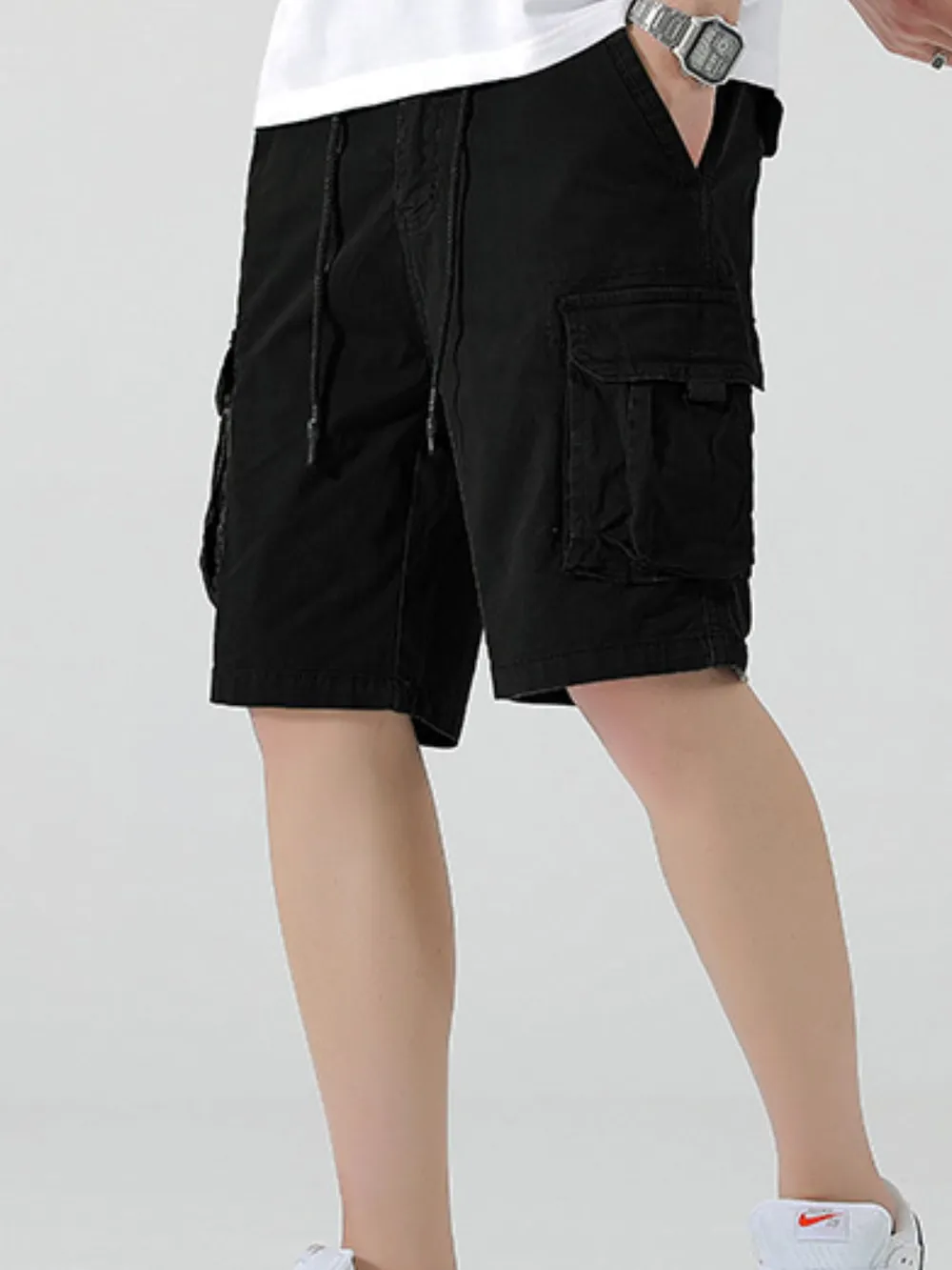 Men's Drawstring Cargo Shorts, image 4