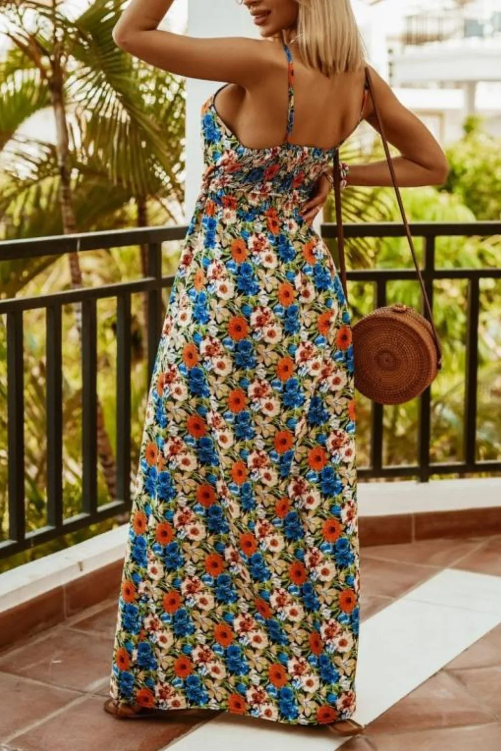 Printed Spaghetti Strap Maxi Dress, image 25