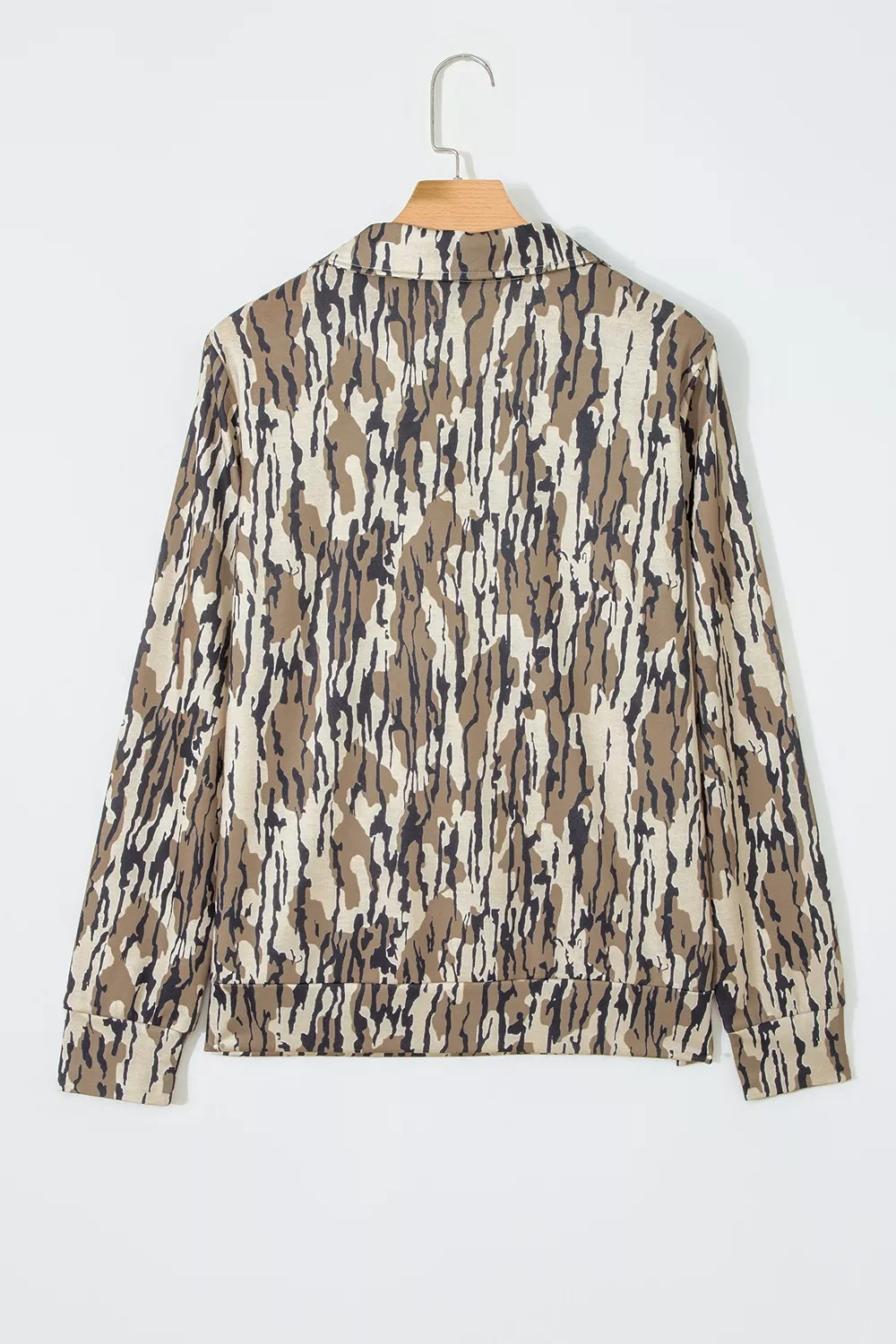Camouflage Zipper Collar Front Pocket Sweatshirt, image 10