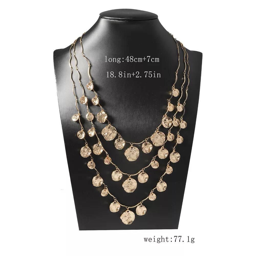 3-Piece 18K Gold-Plated Zinc Alloy Necklace, image 5
