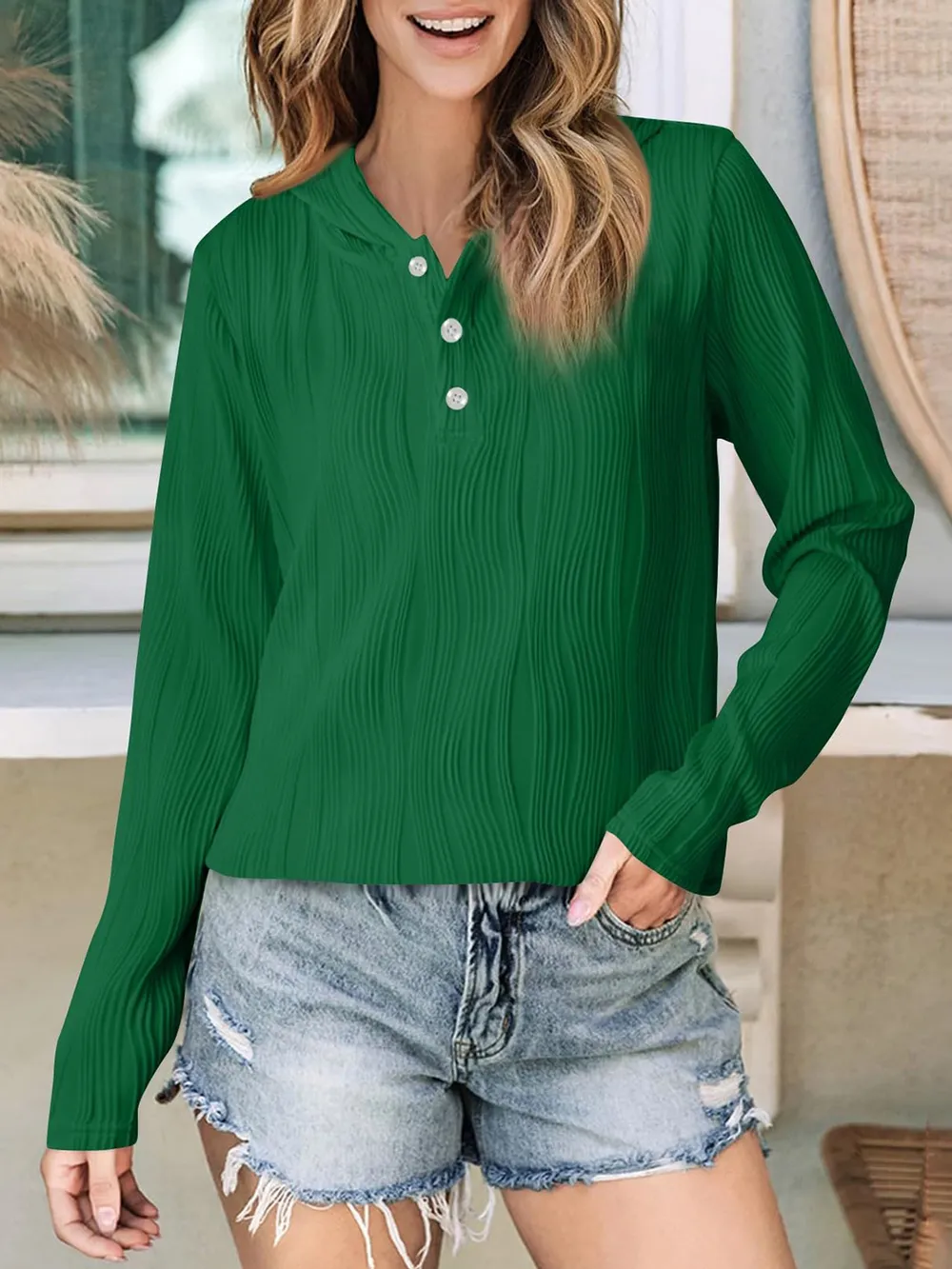 Textured Long Sleeve Hoodie, image 30