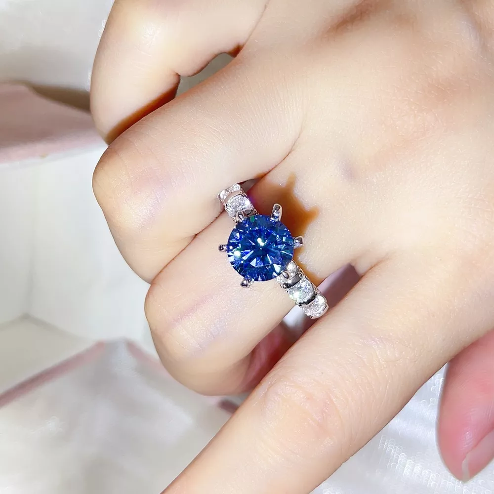 3 Carat 925 Sterling Silver Moissanite Ring, image 2