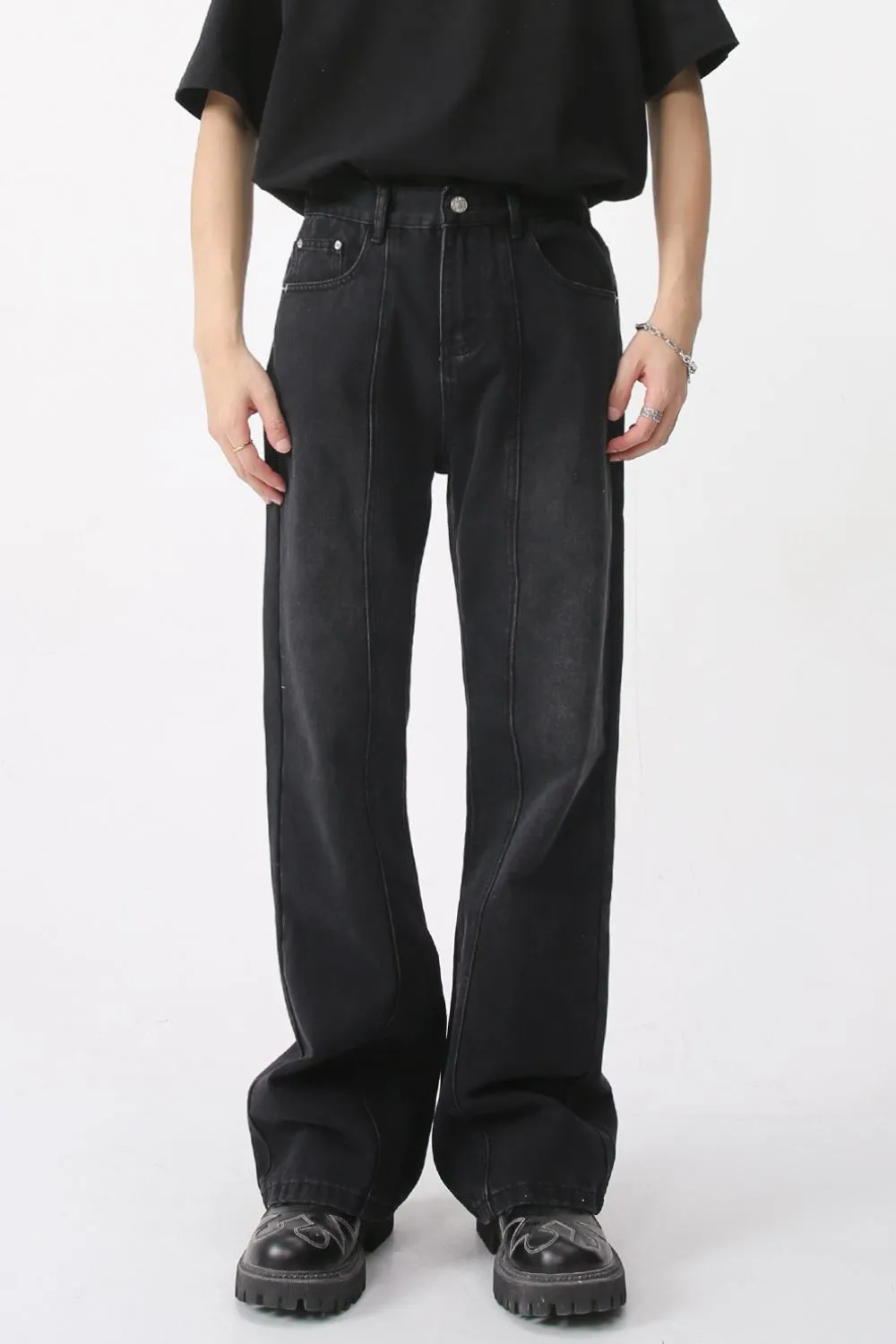 Casual Mid-Rise Elasticated Waistband Jeans, image 2