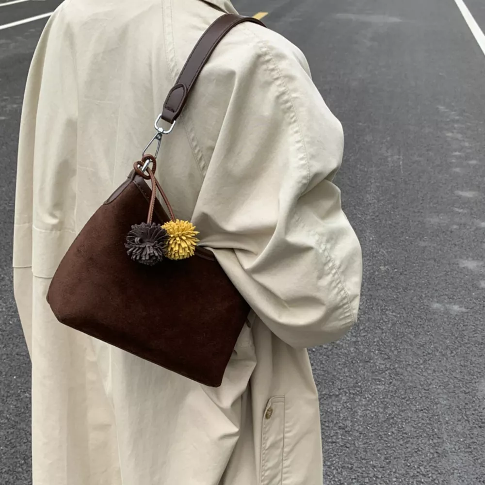 Suede Crossbody Bag with Adjustable Shoulder Strap, image 10