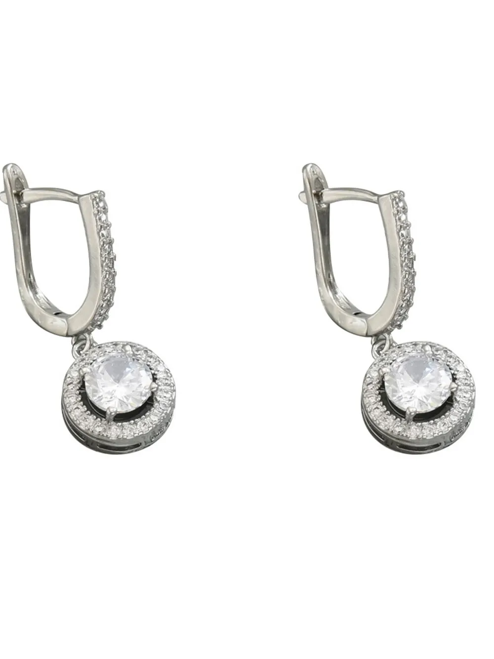 Stainless Steel Zircon Drop Earrings, image 3