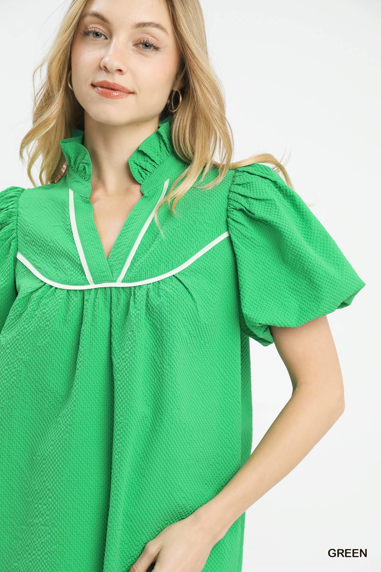 Textured Puff Sleeve Blouse, image 5