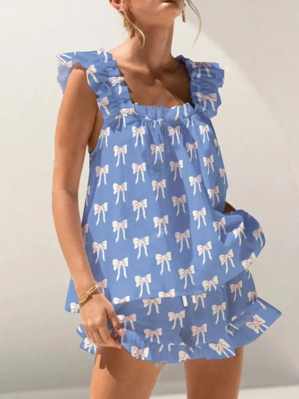 Ruffled Striped Tank and Shorts Set, image 14