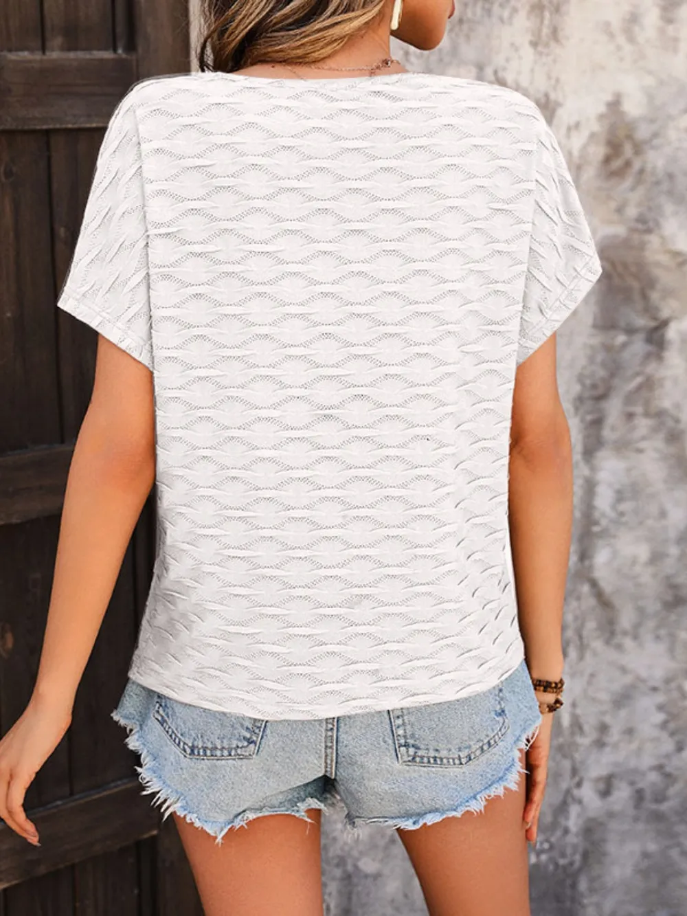 Round Neck Short Sleeve Blouse, image 8