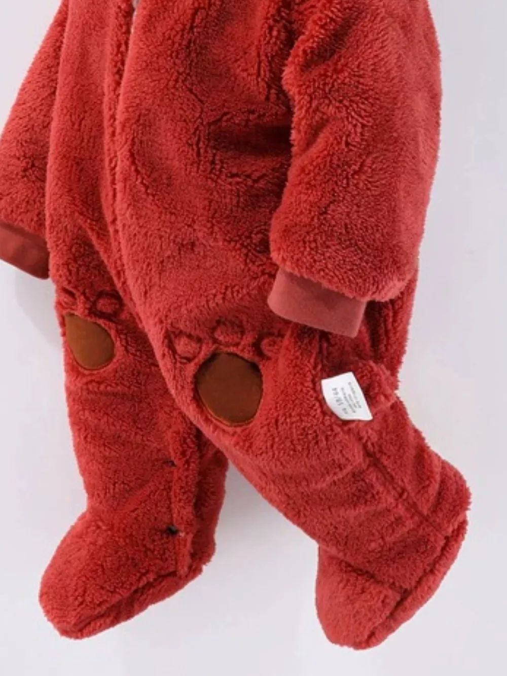 Children's Cozy Bear Hooded Fleece One-Piece, image 4