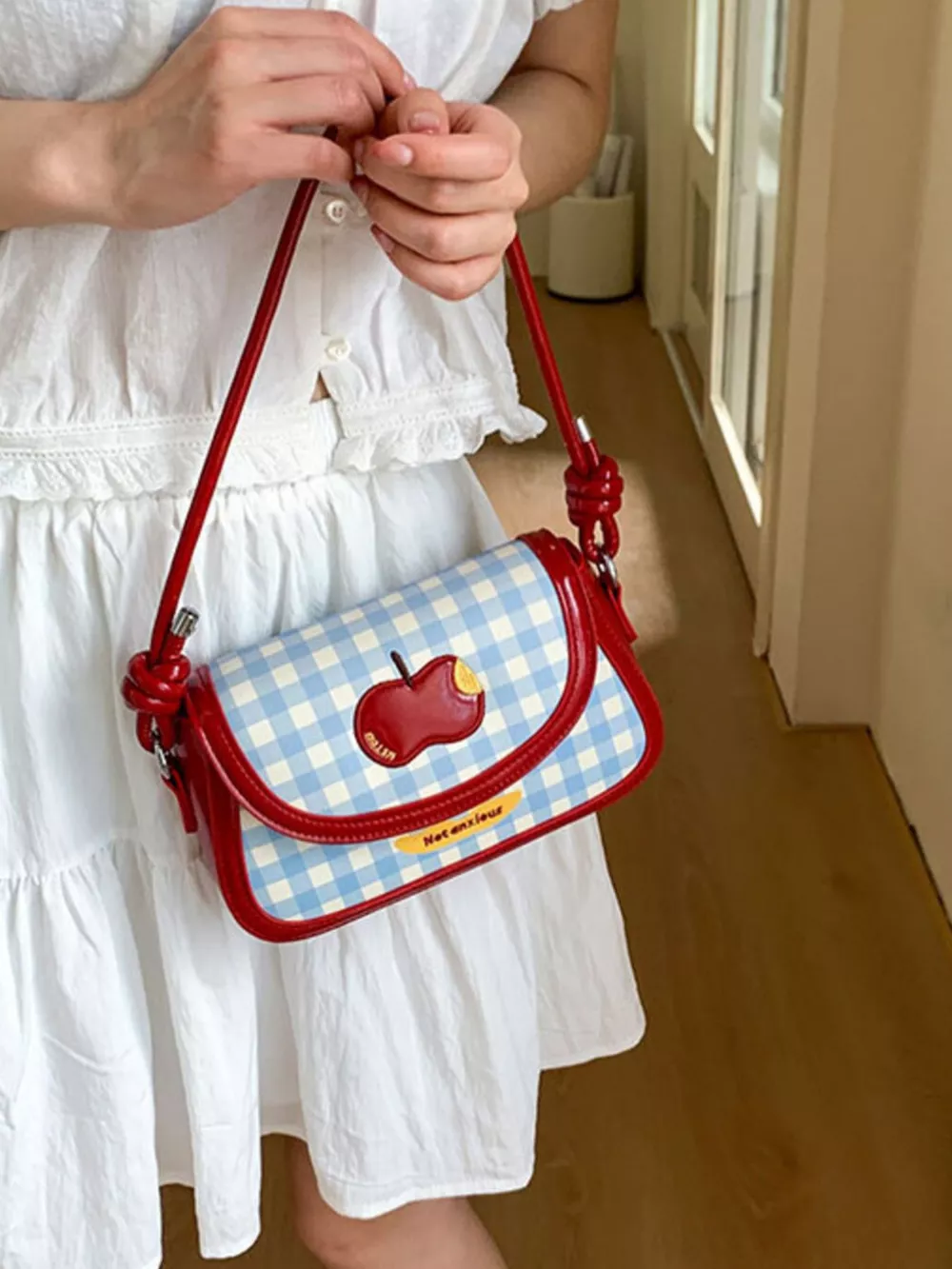 Apple Gingham Shoulder Bag, image 3