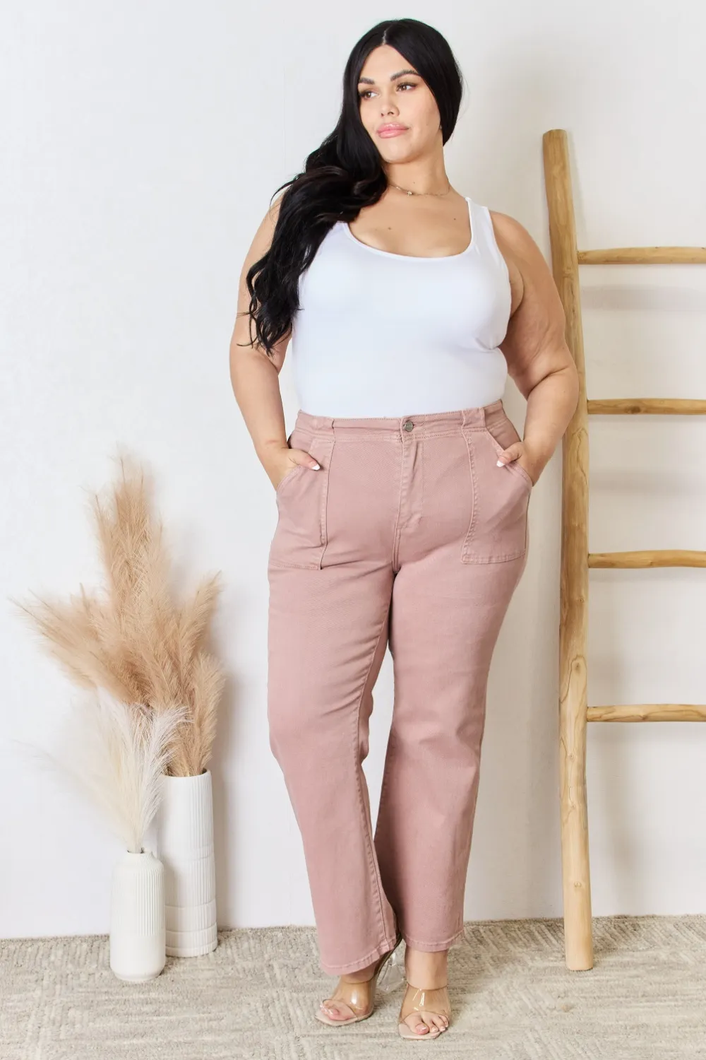 Full Size High Rise Ankle Flare Jeans, image 9