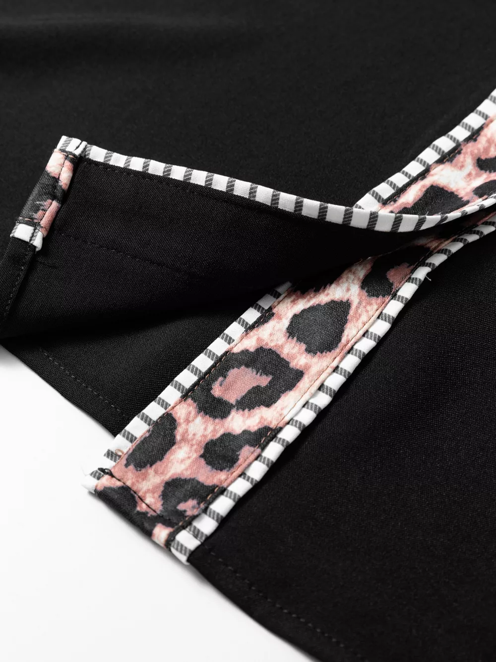 Leopard Trim Puff Sleeve Blouse, image 9