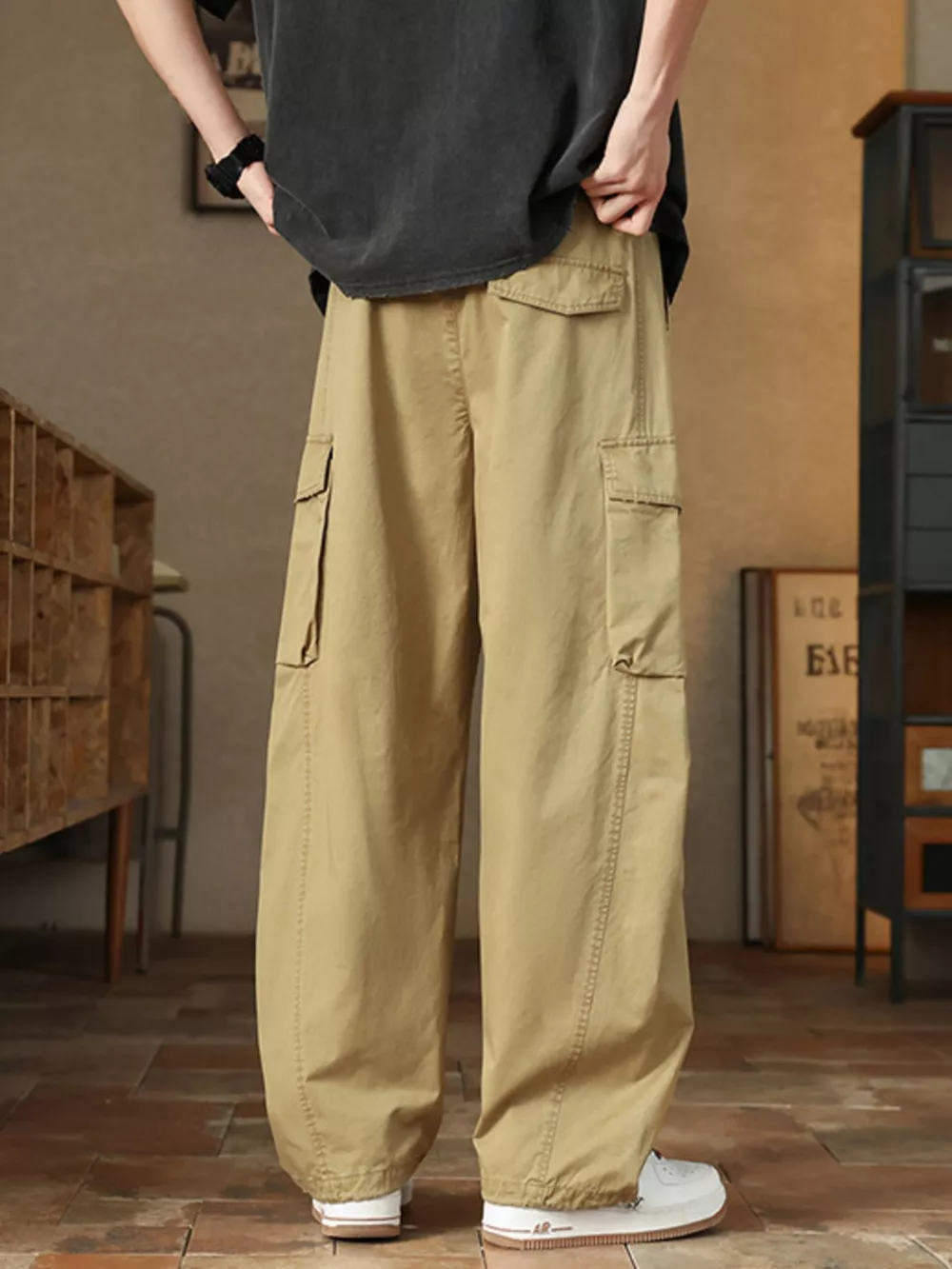 Men's Plus Size Casual Loose Fit Cargo Pants, image 3