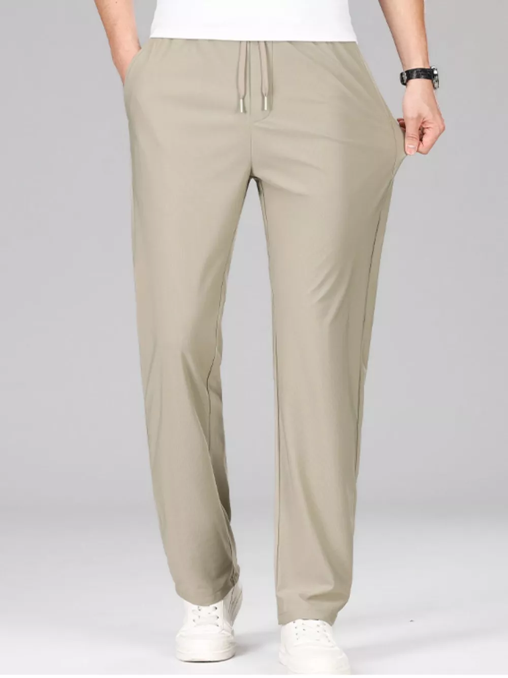 Men's Plus Size Lightweight Drawstring Casual Pants, image 7