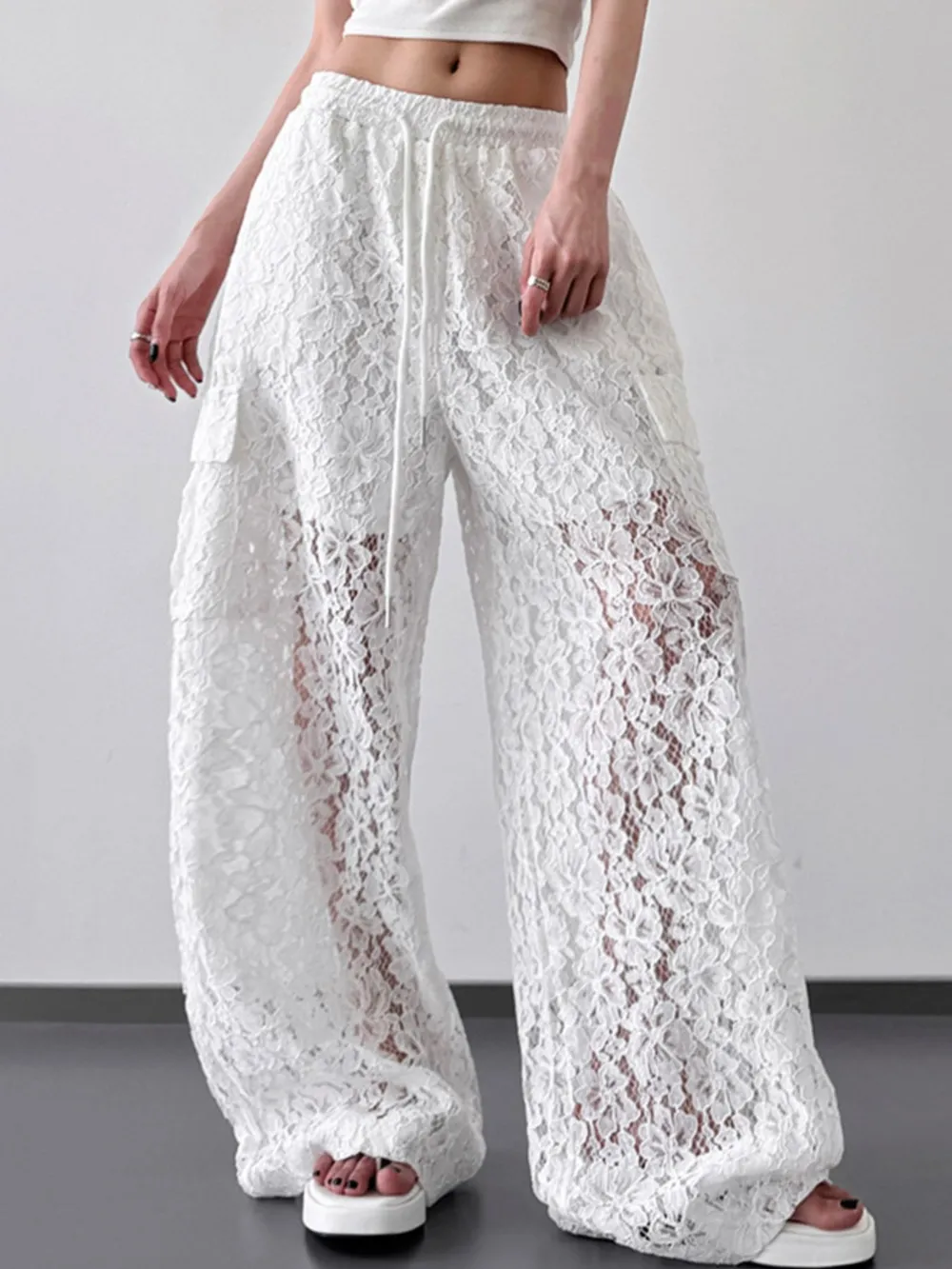 Lace Wide Leg Pants, image 2