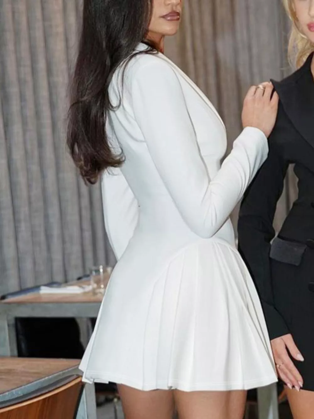 Button Down Blazer Pleated Mini Dress, image 9