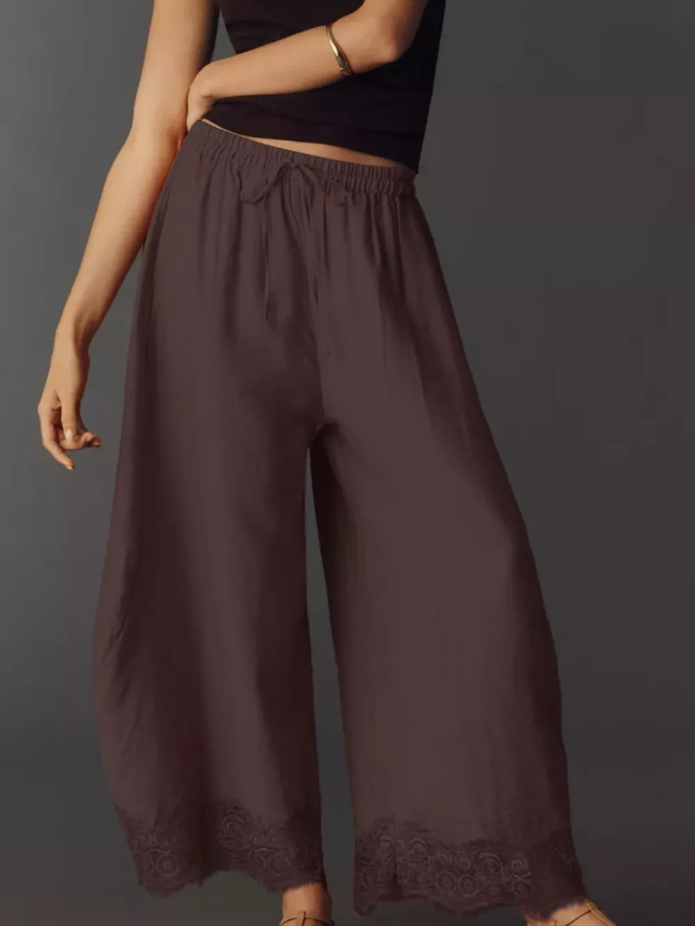 Drawstring Wide Leg Pants, image 11