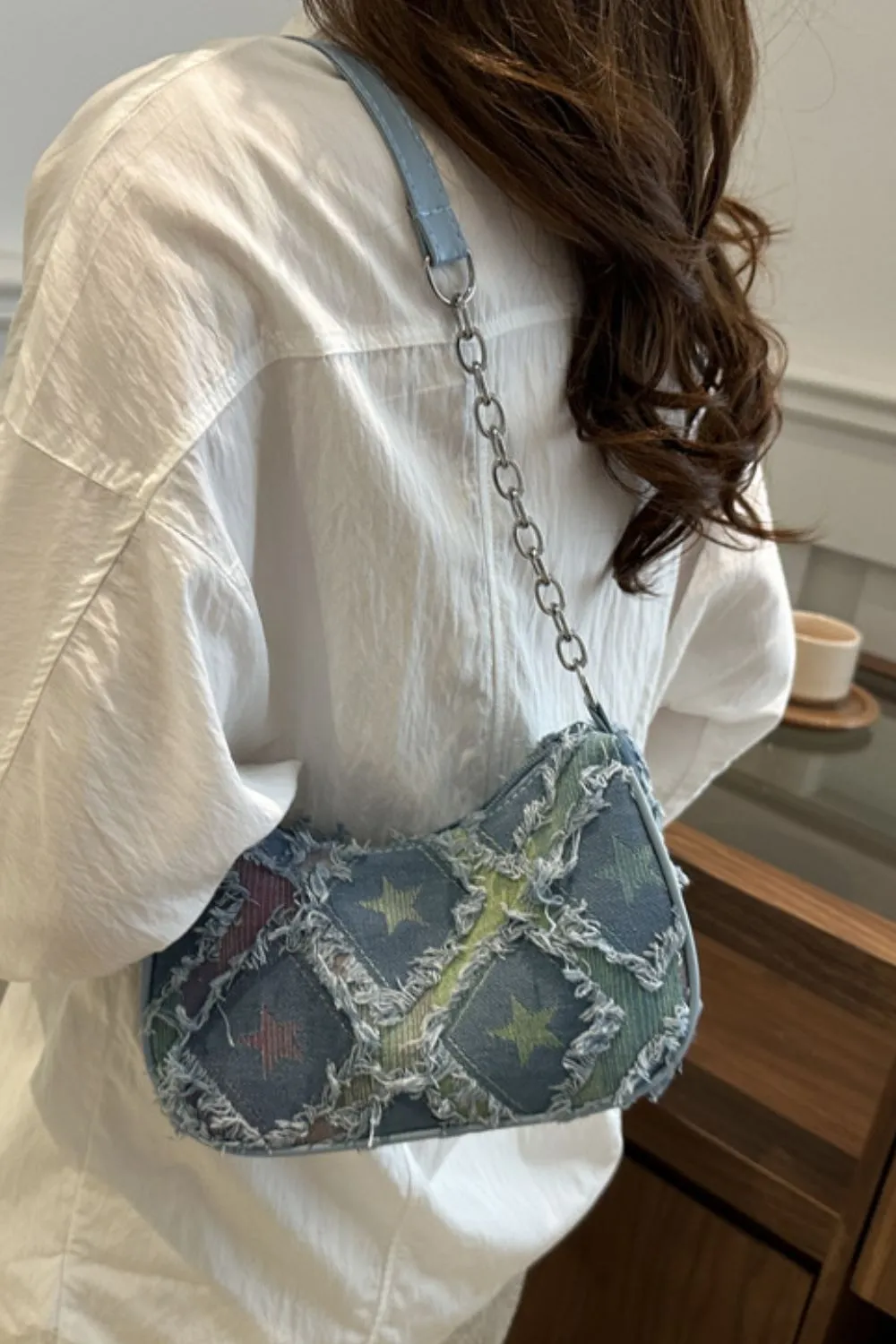 Fringe Star Print Shoulder Bag, image 9