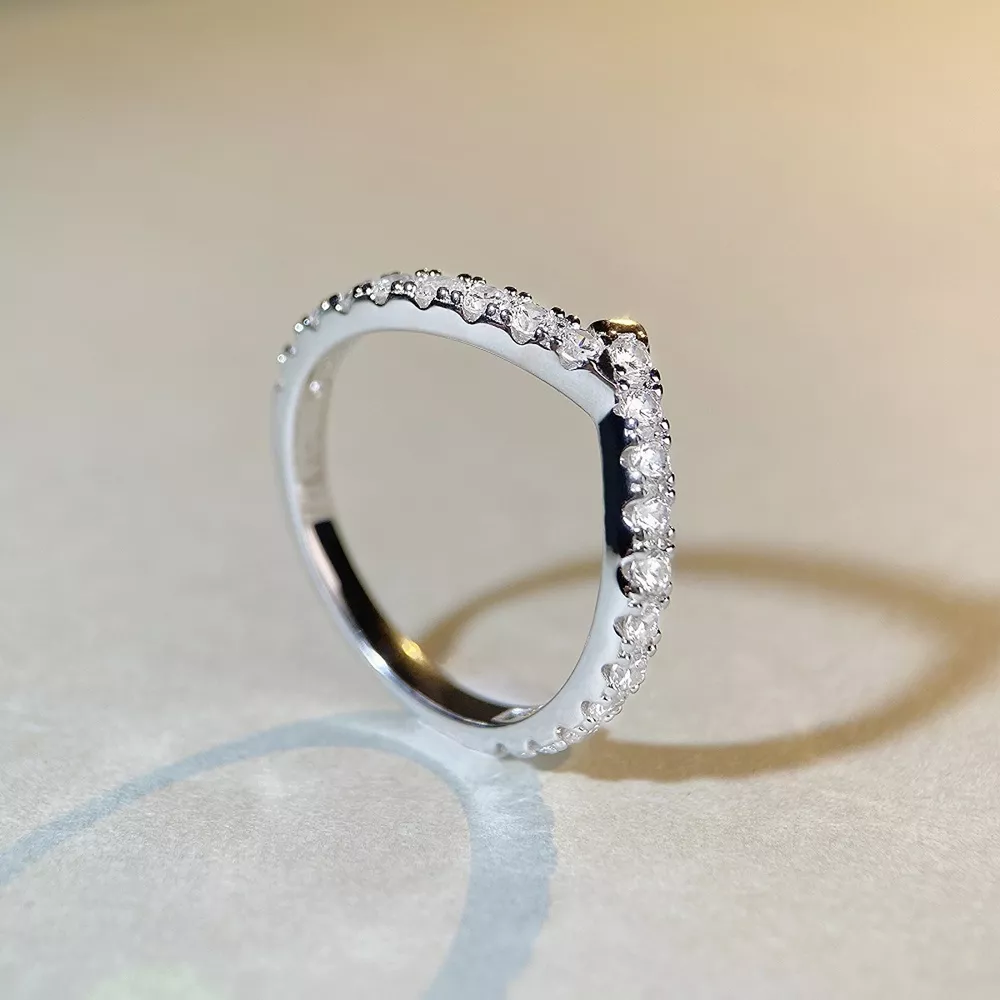 925 Sterling Silver Zircon Irregular Ring, image 3