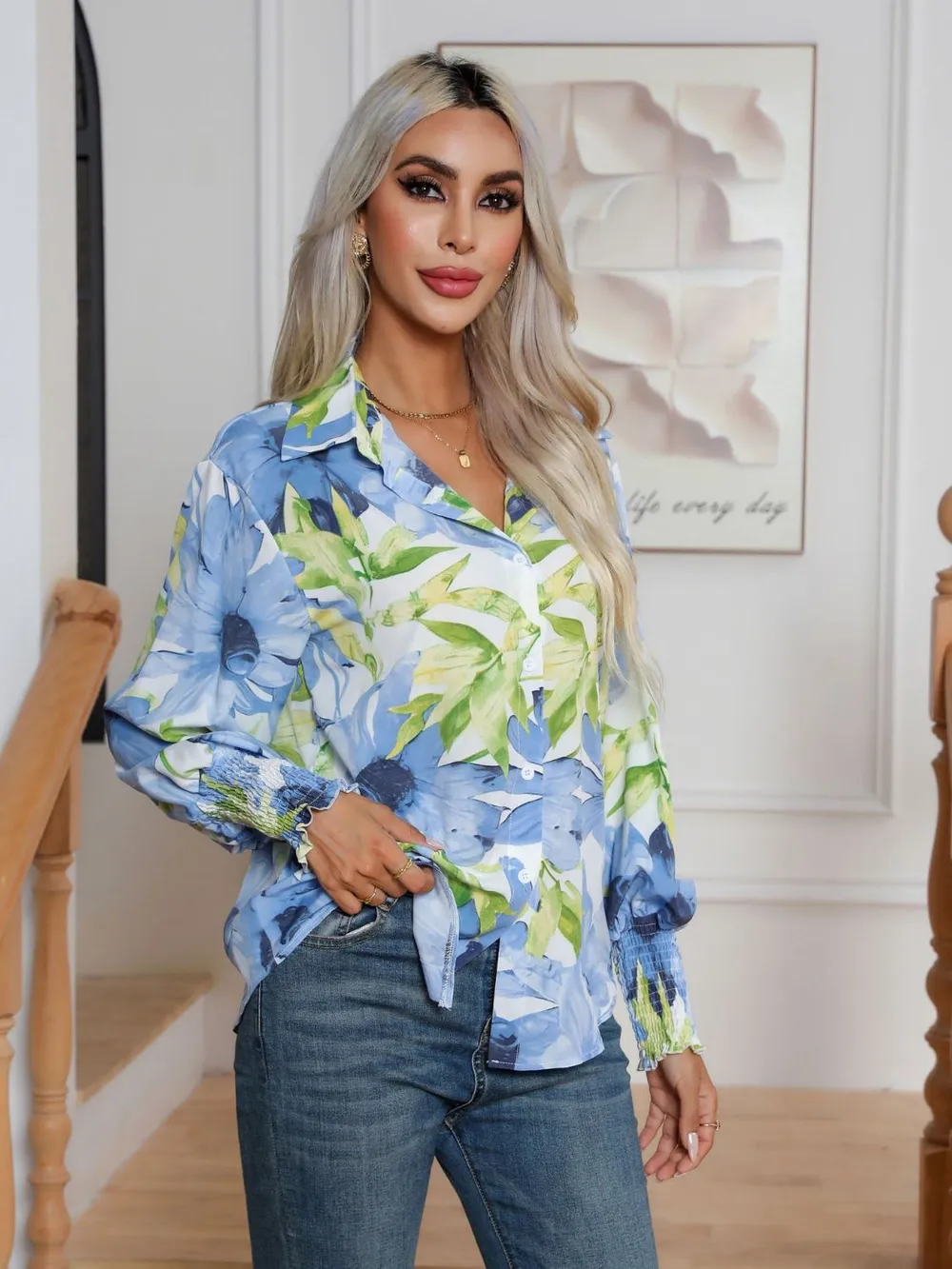 Button Down Printed Long Sleeve Shirt, image 10